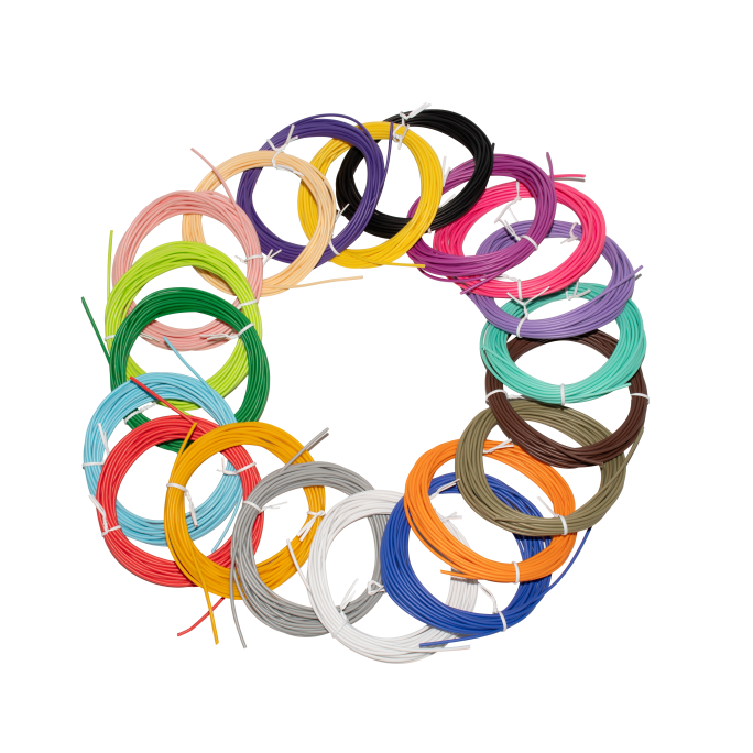 Filamente de schimb AERIUM pentru pixuri 3D, 1,75 mm PCL, 5 metri × 20 culori