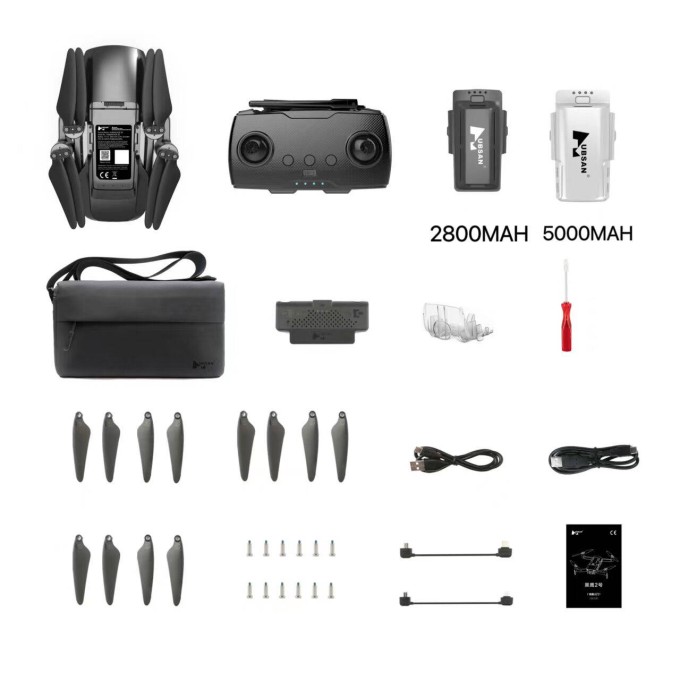 Dron AERIUM Hubsan Blackhawk 2 GPS 4K Combo negru - 2 baterii