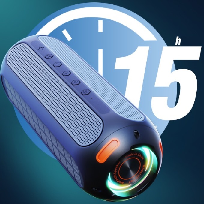 Boxă portabilă Bluetooth cu panou solar AERIUM T5000 LED TWS