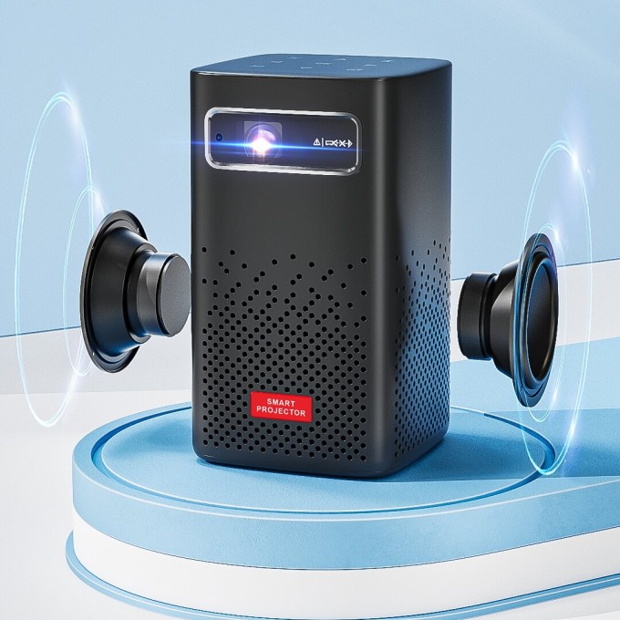 Miniproiector portabil cu baterie AERIUM P8000 DLP Wi-Fi Super Bass